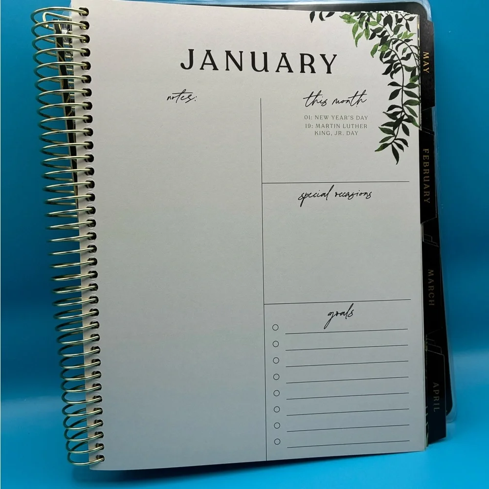 Hobby Lobby Green and Gold 12-Month Planner